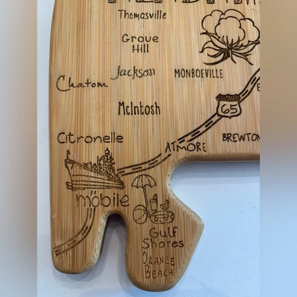 Alabama Landmarks Bamboo Cutting Board
